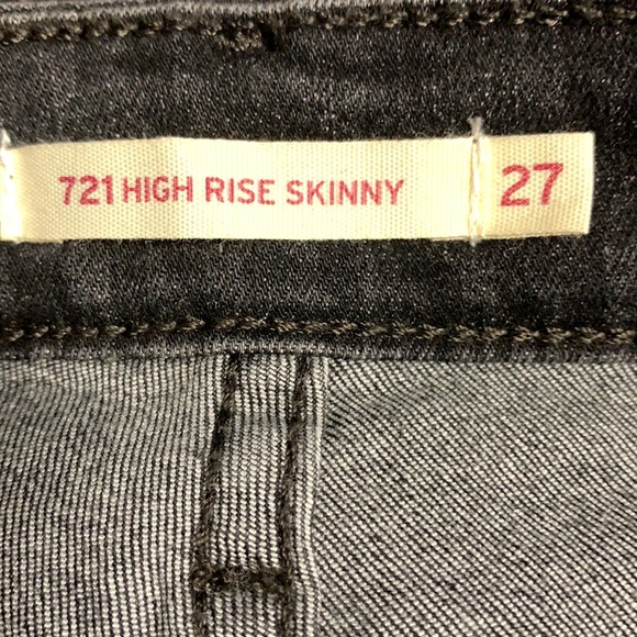 Levi’s 721 women’s size 27 charcoal high rise skinny denim Stretch Jeans. - Picture 3 of 15